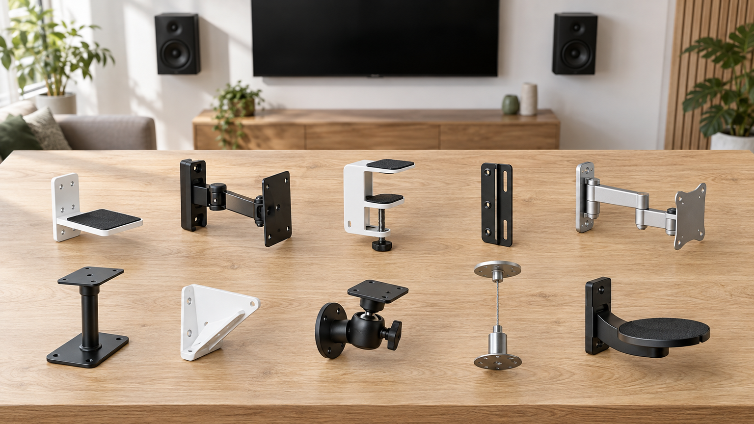 壁掛けテレビのスピーカー置き場を作る金具10選