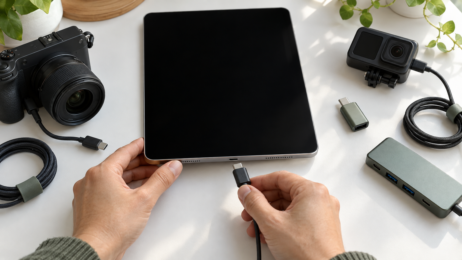 タブレットで外付けカメラを使うための接続条件と選び方