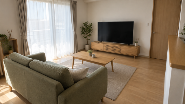 55インチテレビに合う部屋の広さは？6畳での設置と視聴距離を解説