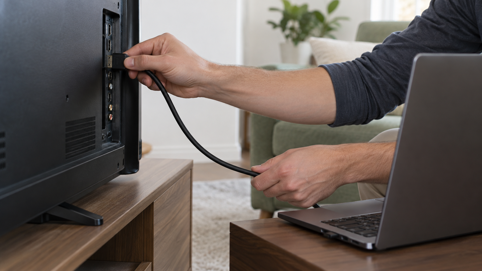 パソコンとテレビをHDMI接続する方法と映らないときの確認点