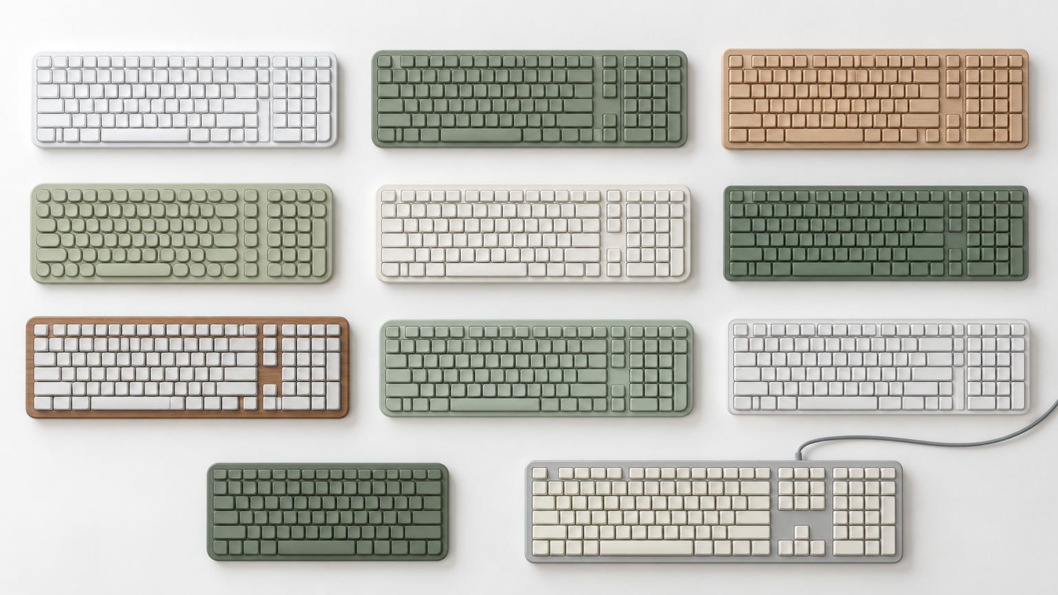 テンキー付き無線8製品と有線・テンキーレス比較2製品