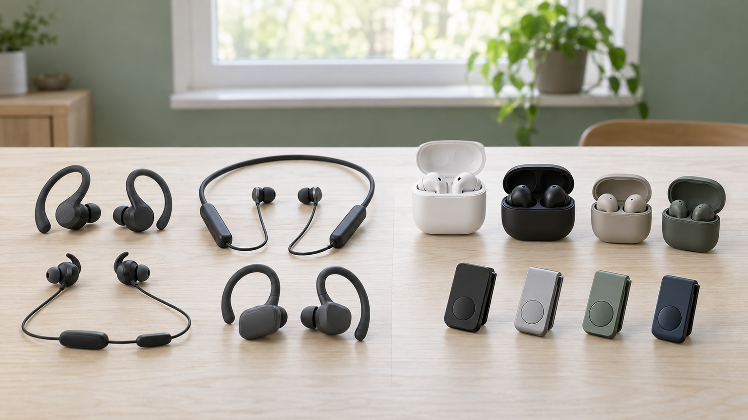ランニング中にスマートフォンを携帯・接続せず、内蔵ストレージ/MP3プレーヤーから音楽を再生できるイヤホン5件と比較対象5件を比較