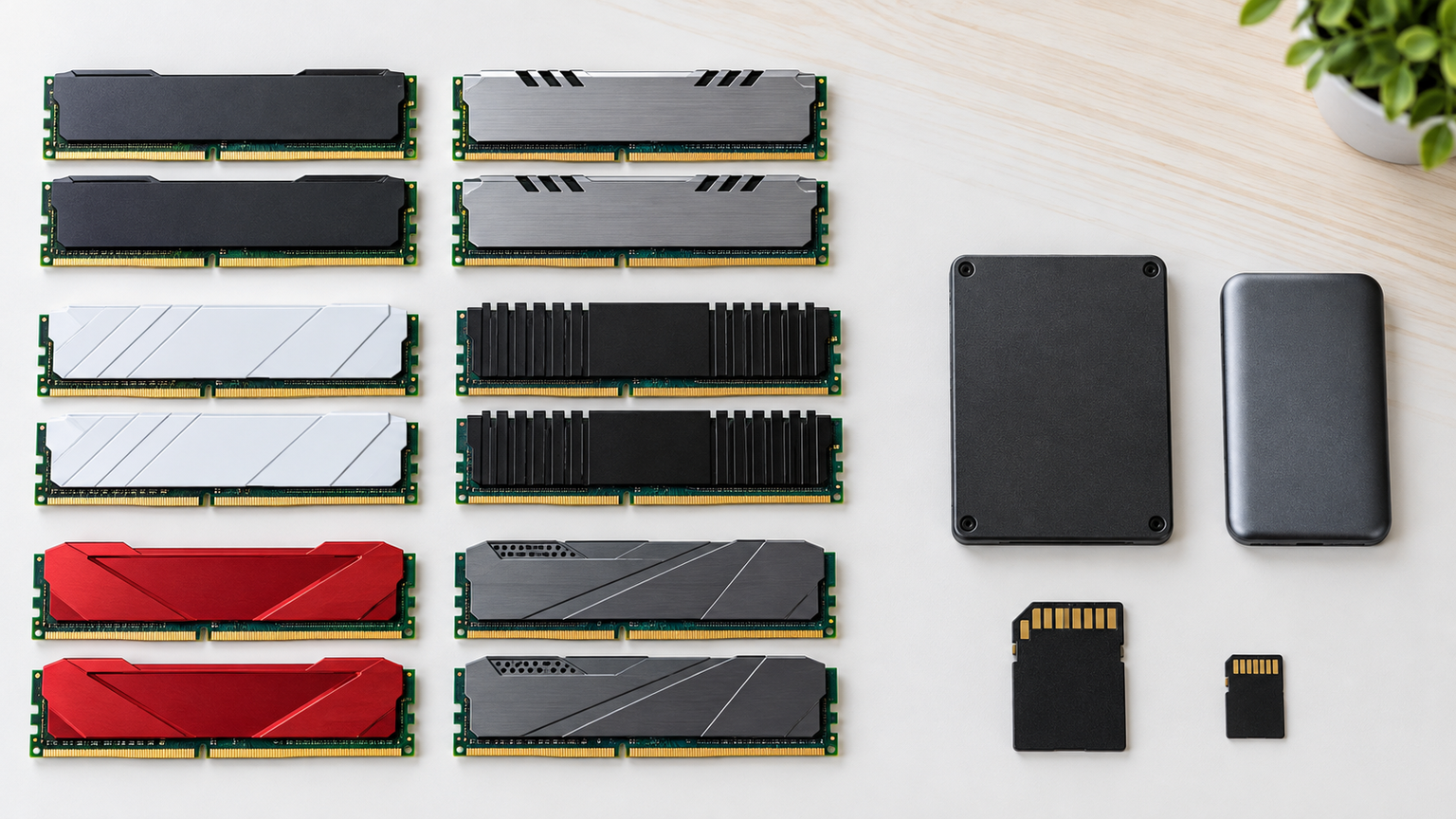 PC用RAM6製品と容量表記を見分ける保存メディア4製品