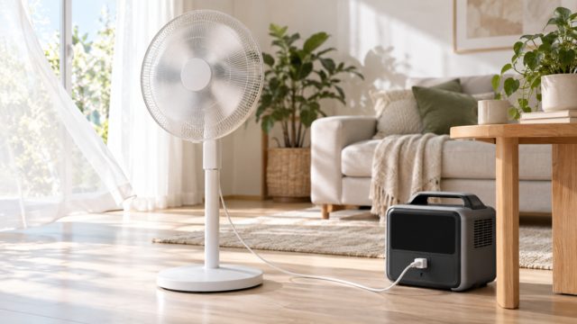 ポータブル電源400Whで扇風機は何時間使える？容量と出力の選び方