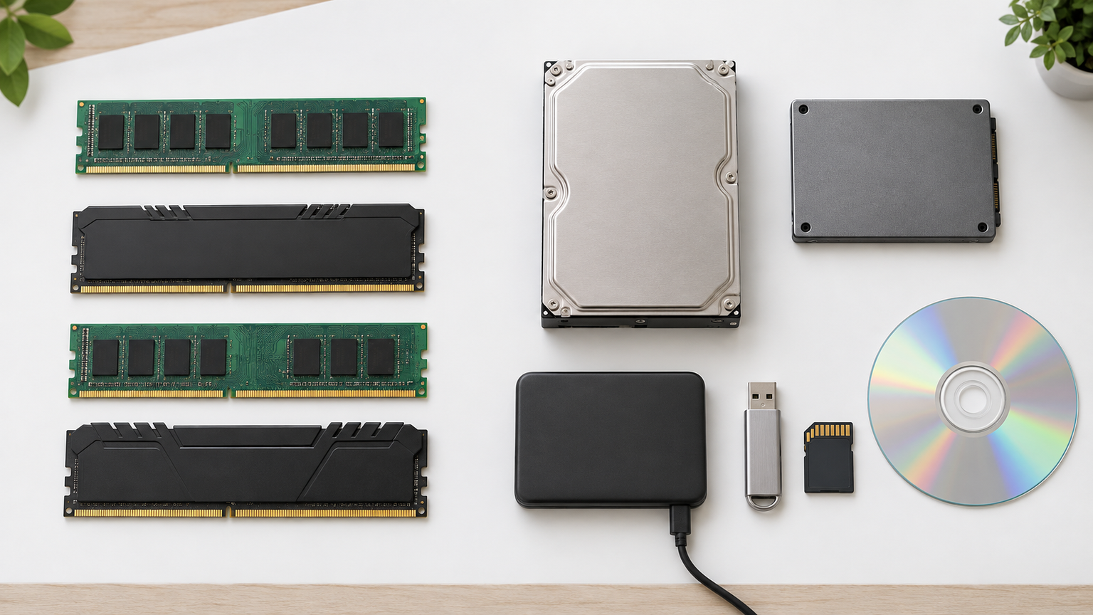 PC用メモリ4製品と容量表記を見分ける保存メディア6製品